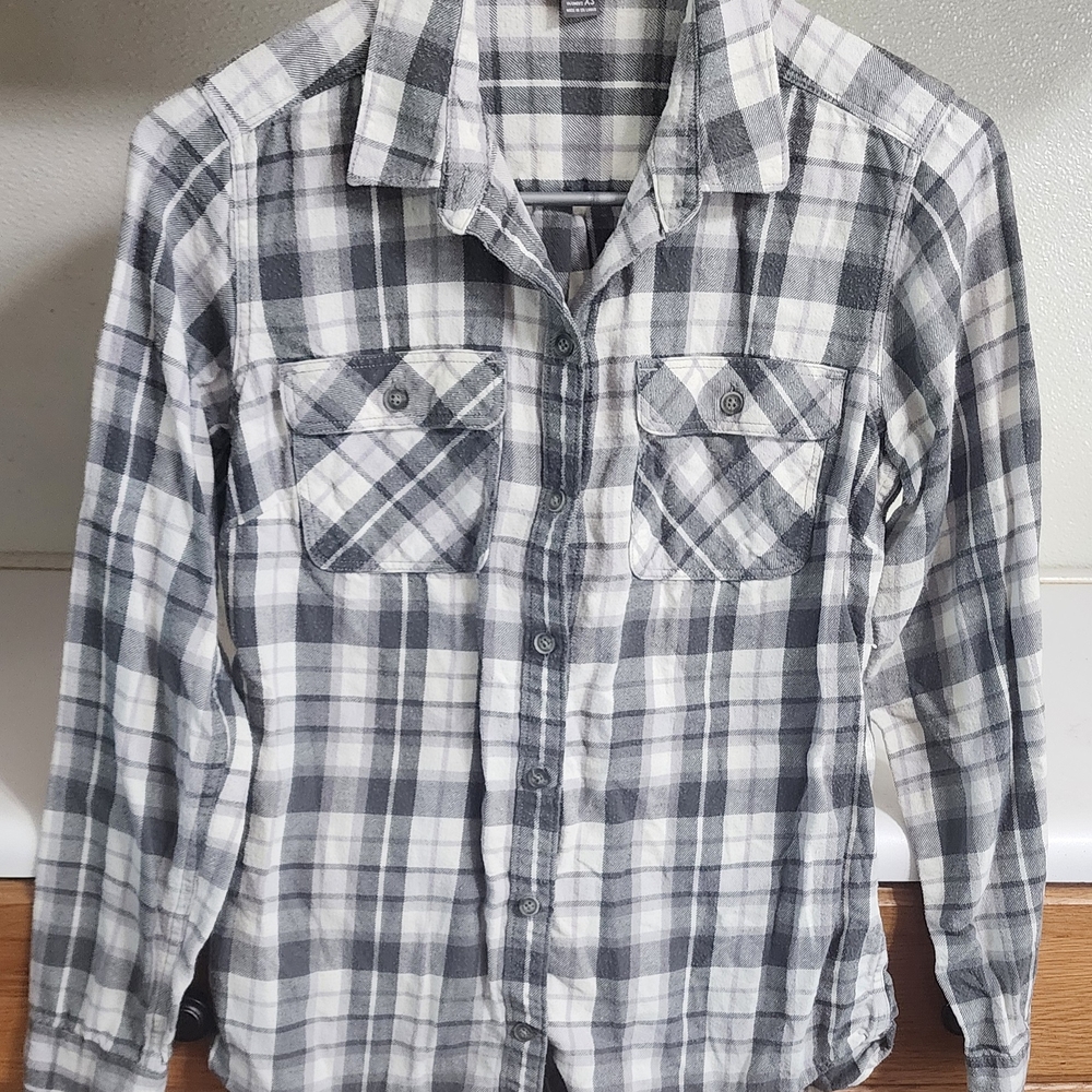 Eddie Bauer Black and White Checkered Men's Shirt